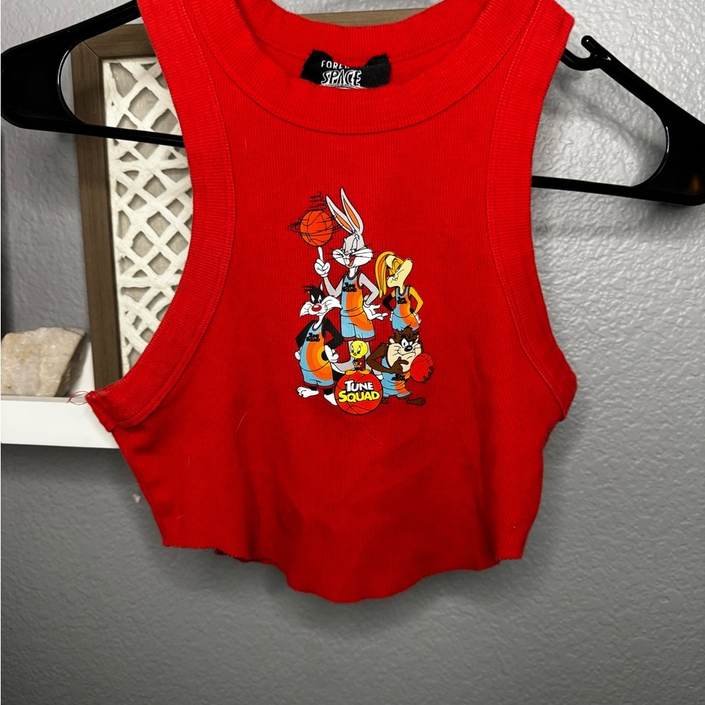 Forever 21 Space Jam Red Tank Top